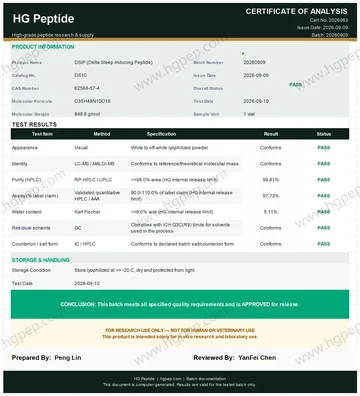 DSIP (Delta Sleep-Inducing Peptide) COA